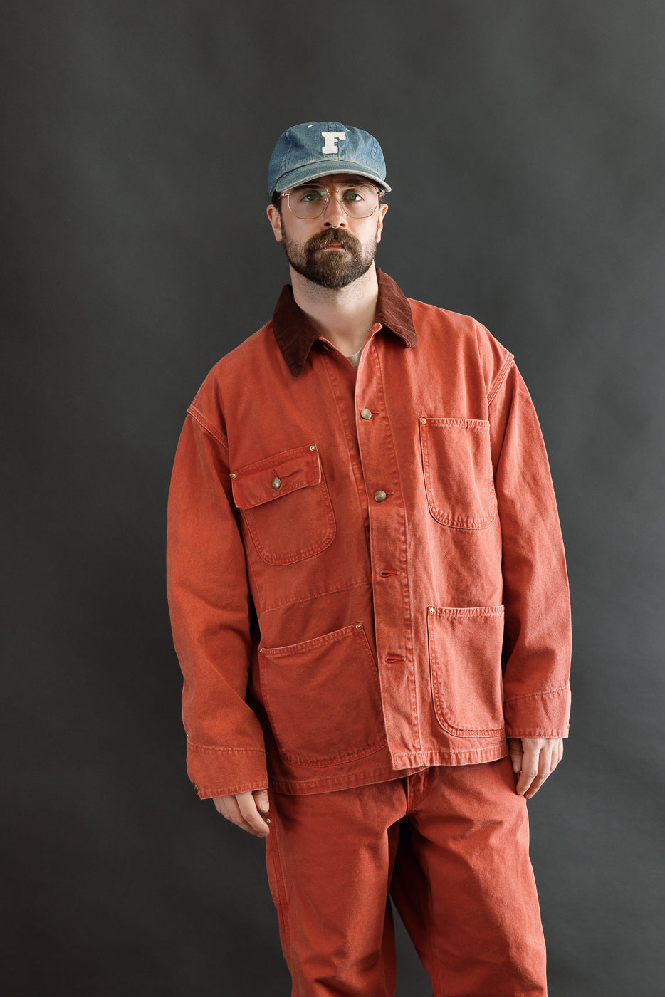 01-6034-25S - Relaxed Fit Coverall Jacket - Red