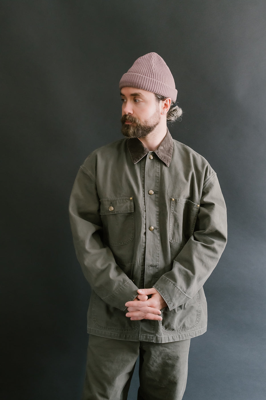 01-6034-76 - Relaxed Fit Coverall Jacket - Army Green