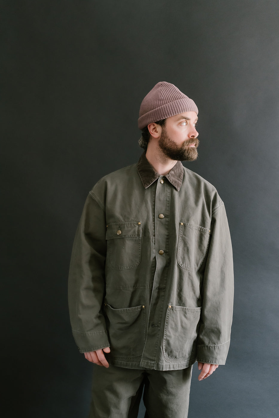 01-6034-76 - Relaxed Fit Coverall Jacket - Army Green