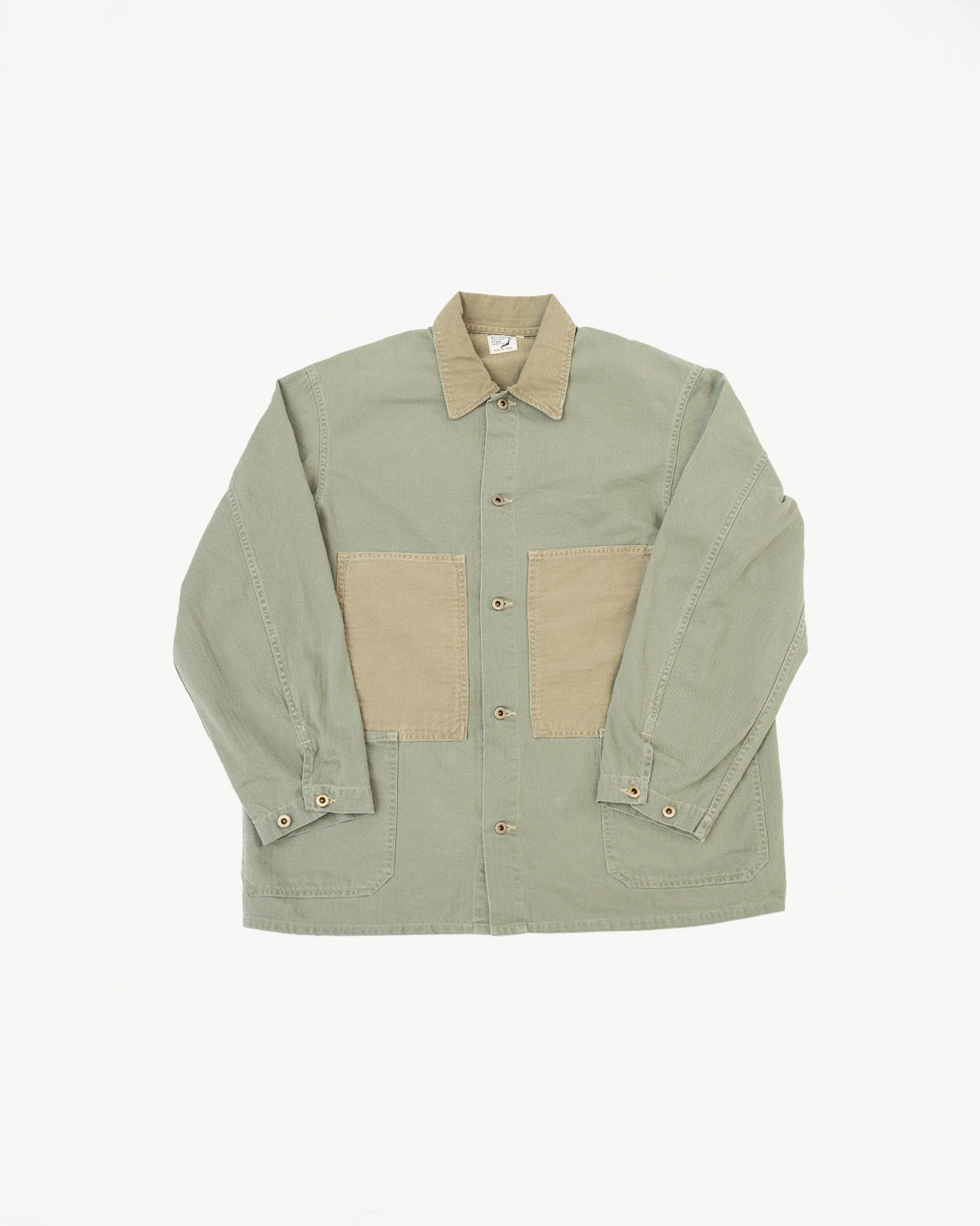 01-6120-16 - Utility Coverall Mismatched Herringbone - Washed Green