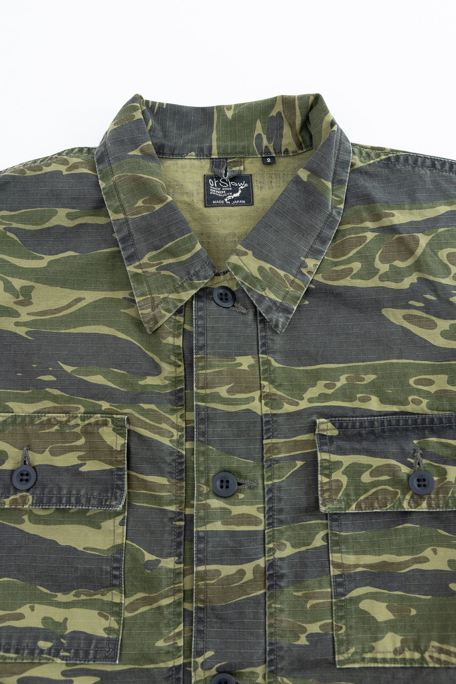 【CAMOFLAGE】Ripstop cargo pocket shirt 01-8046-TGC - Utility Short Sleeve Work Shirt Jacket - Tiger Camo