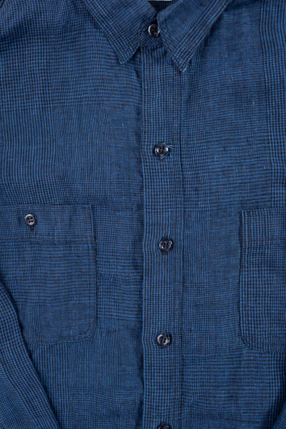 01-8068-101 - Lightweight Linen Work Shirt - Indigo Check | Dant