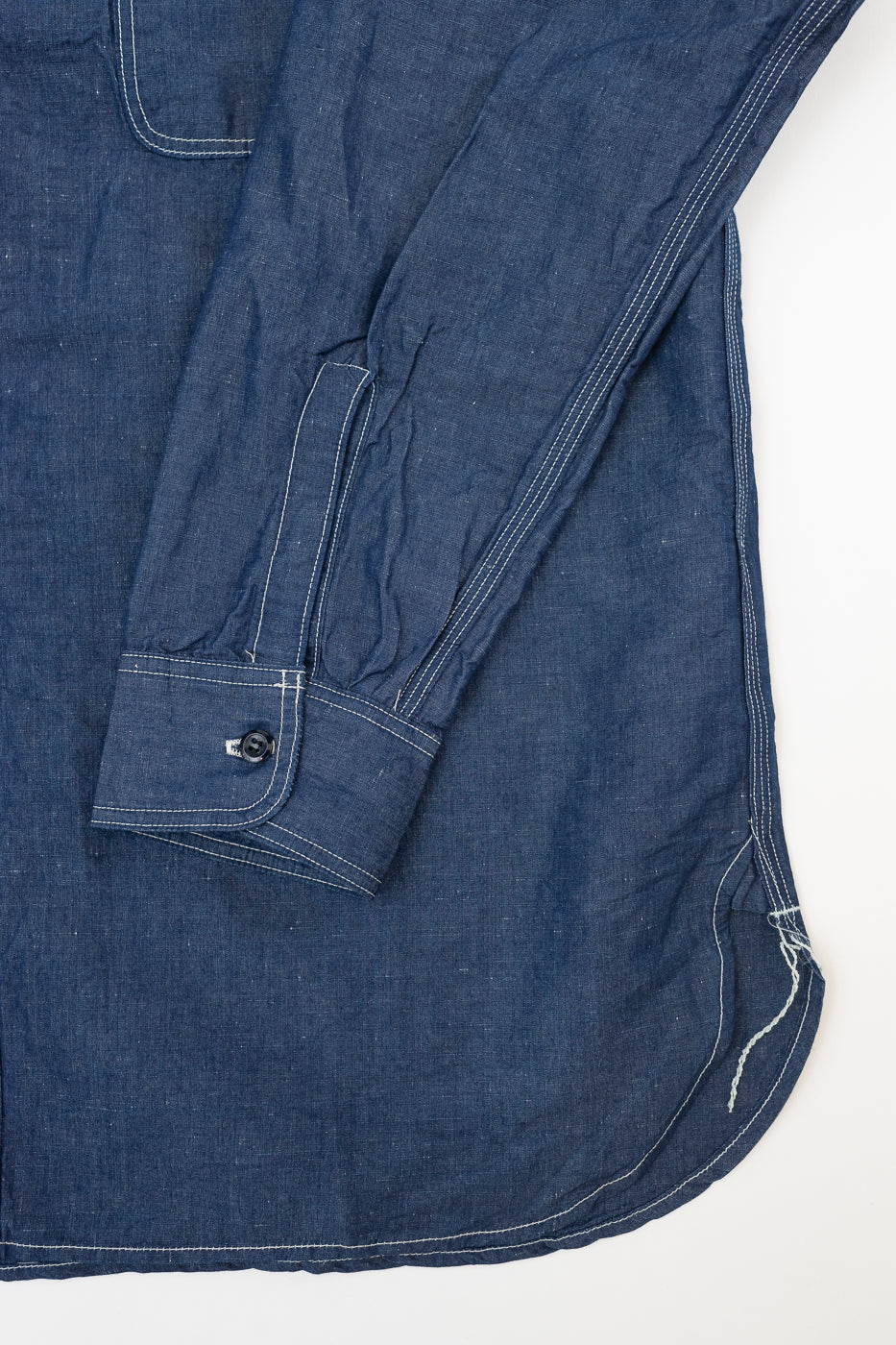 01-8068-81 - Supima 100/2 Linen Dungaree Work Shirt - Indigo