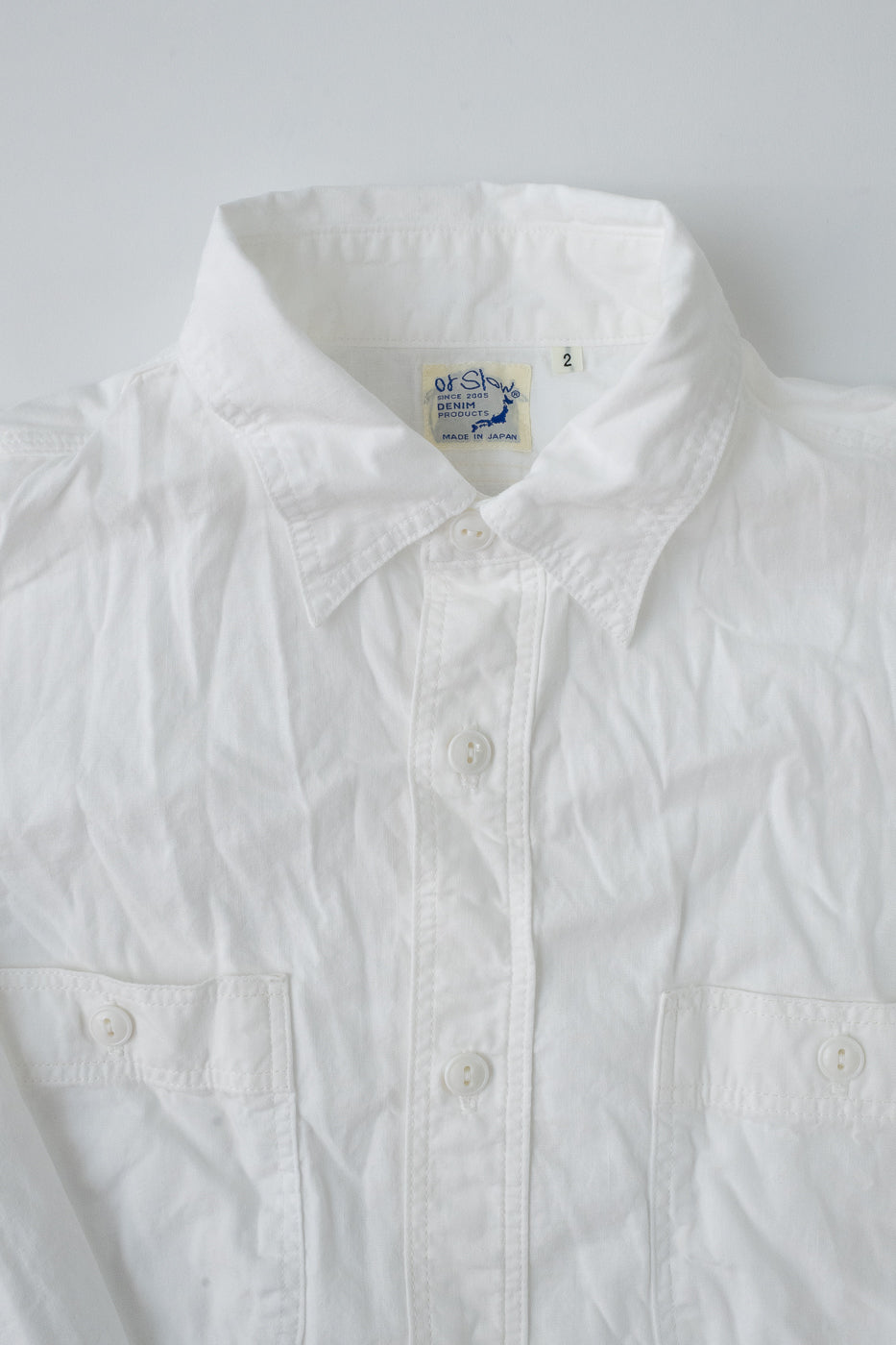 01-8070-69 - Lightweight Chambray Slim Fit Work Shirt - White