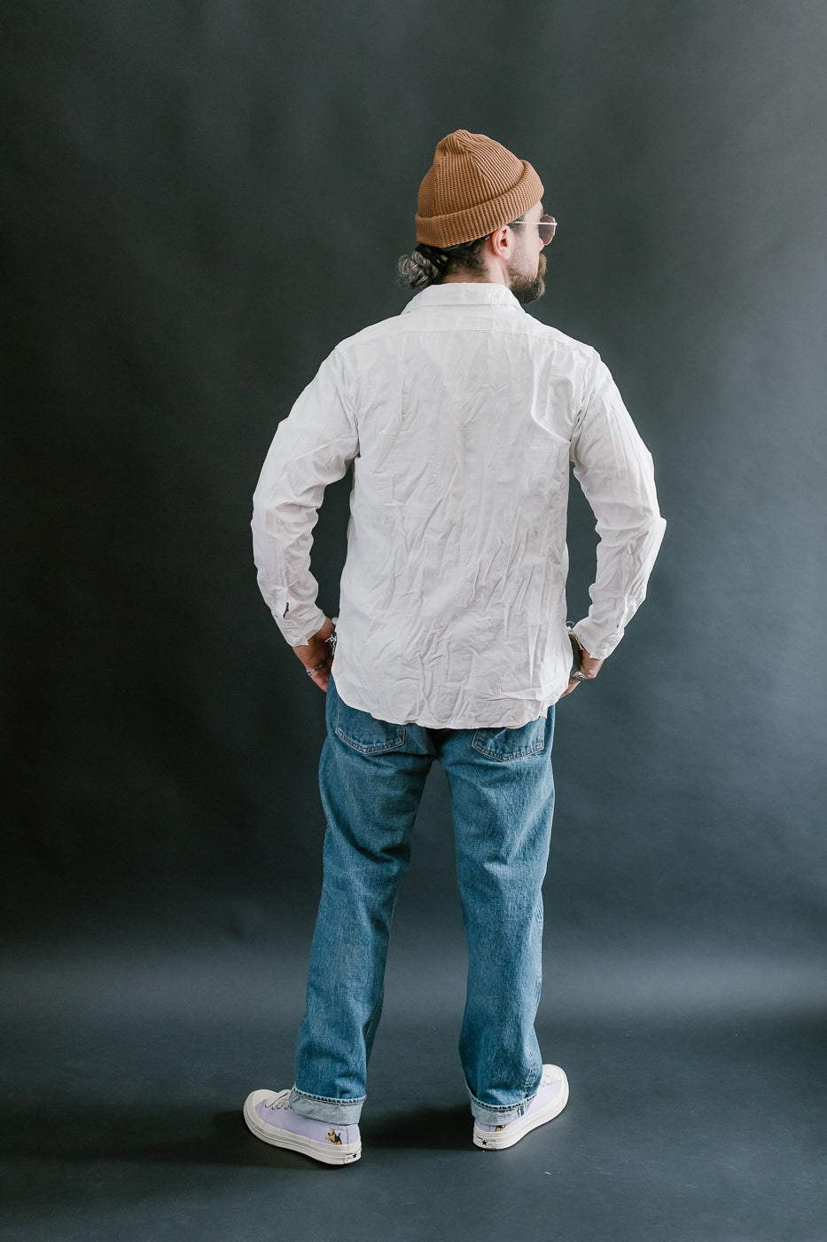 01-8070-69 - Lightweight Chambray Slim Fit Work Shirt - White