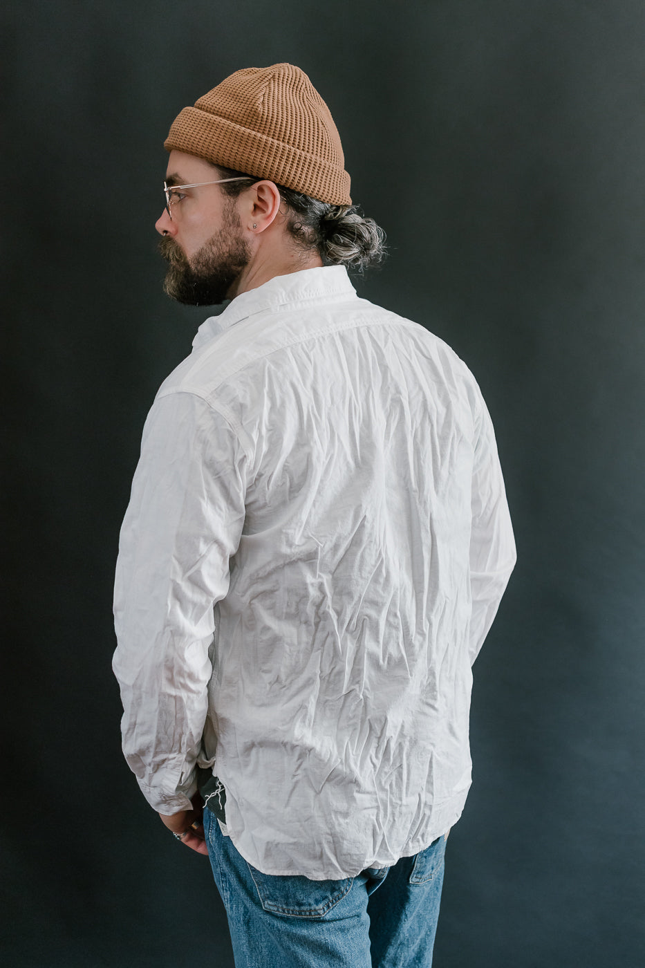 01-8070-69 - Lightweight Chambray Slim Fit Work Shirt - White