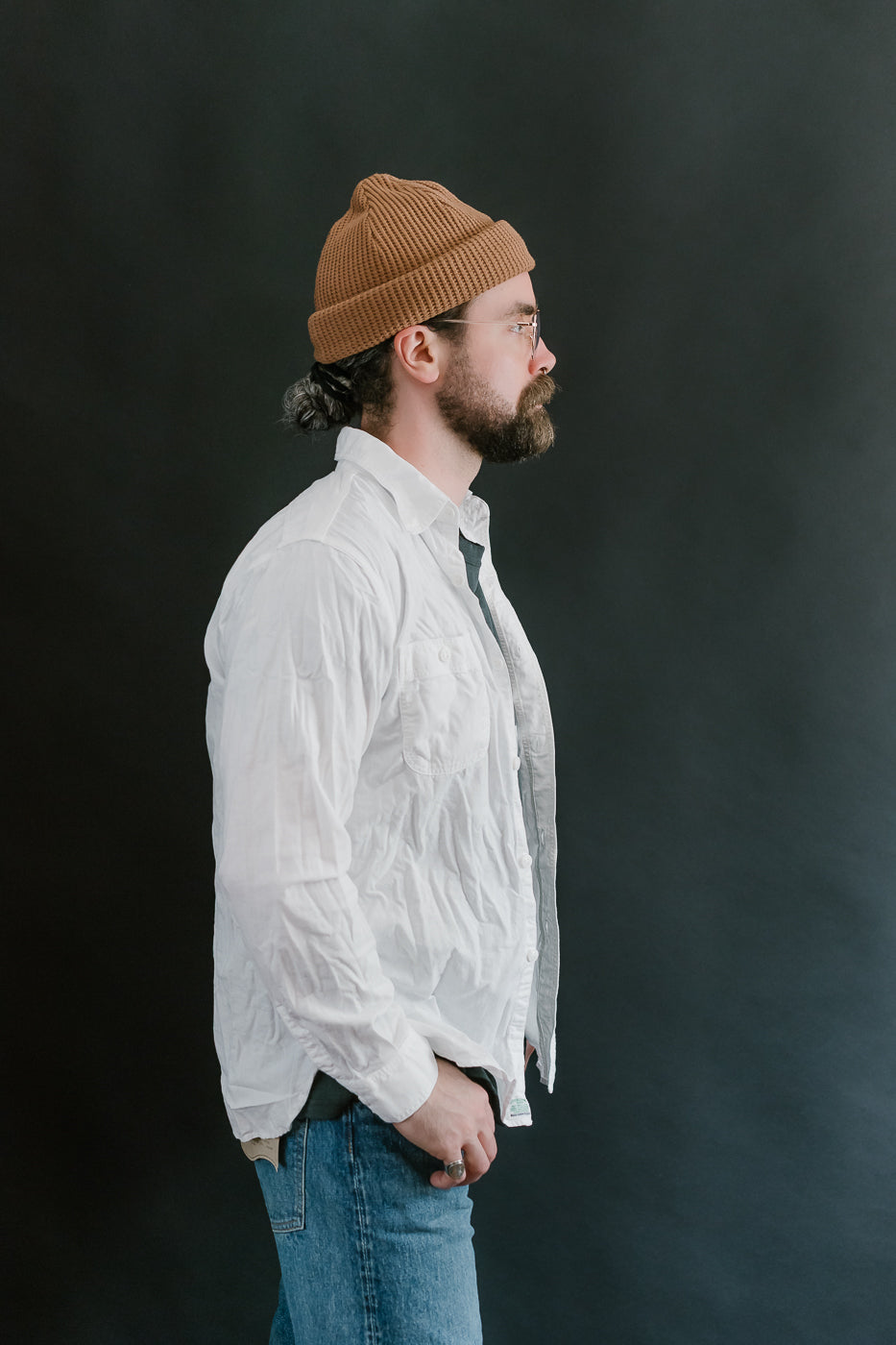 01-8070-69 - Lightweight Chambray Slim Fit Work Shirt - White