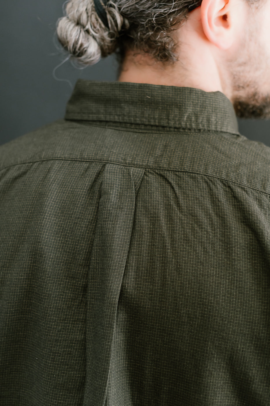 01-8112-52 - Standard Button Down Brushed Mini-Check Flannel - Coffee Brown