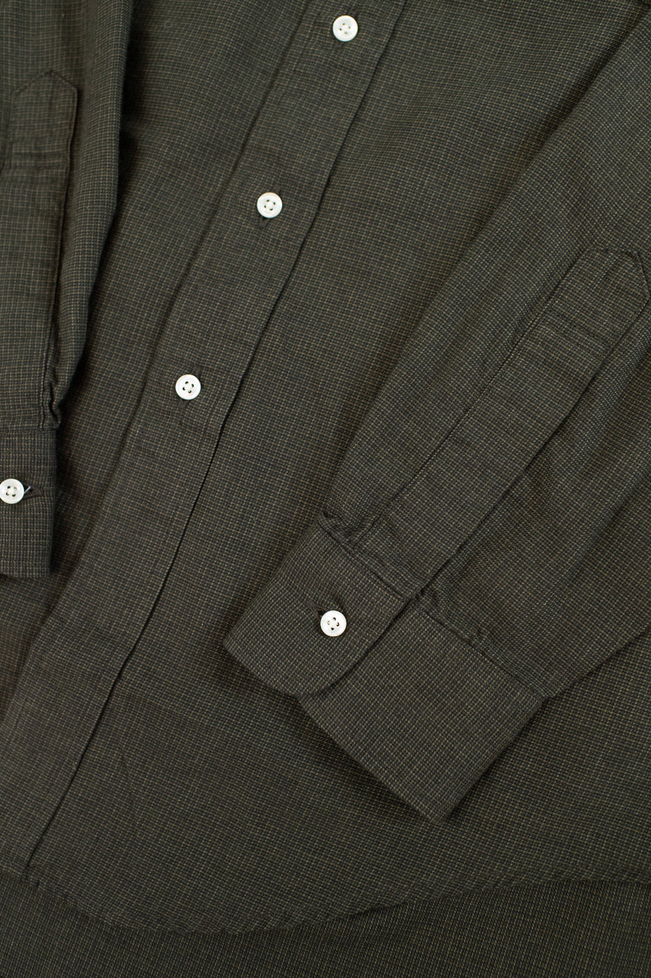 01-8112-52 - Standard Button Down Brushed Mini-Check Flannel - Coffee Brown