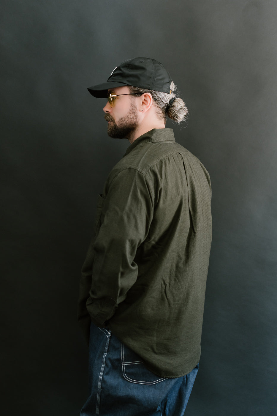 01-8112-52 - Standard Button Down Brushed Mini-Check Flannel - Coffee Brown