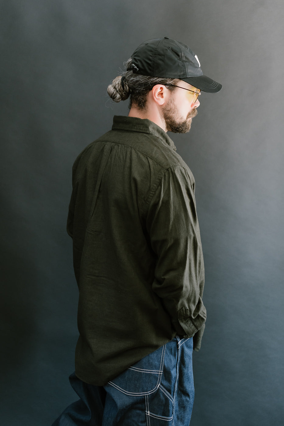01-8112-52 - Standard Button Down Brushed Mini-Check Flannel - Coffee Brown