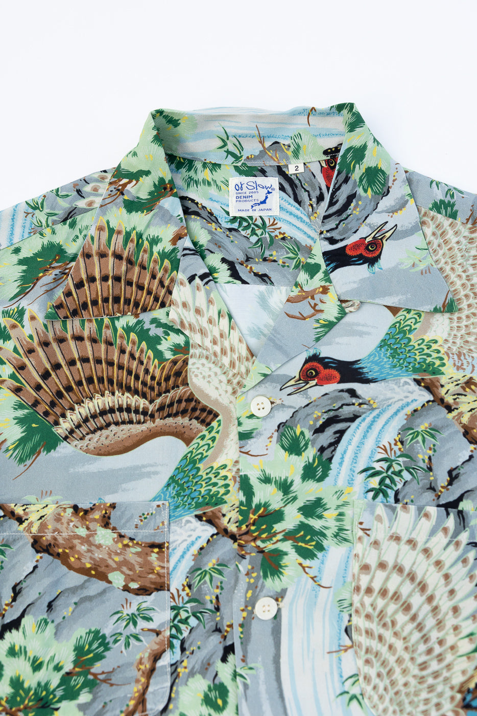01-8158-16 - Peacock Garden Hawaiian Shirt - Green | Dant