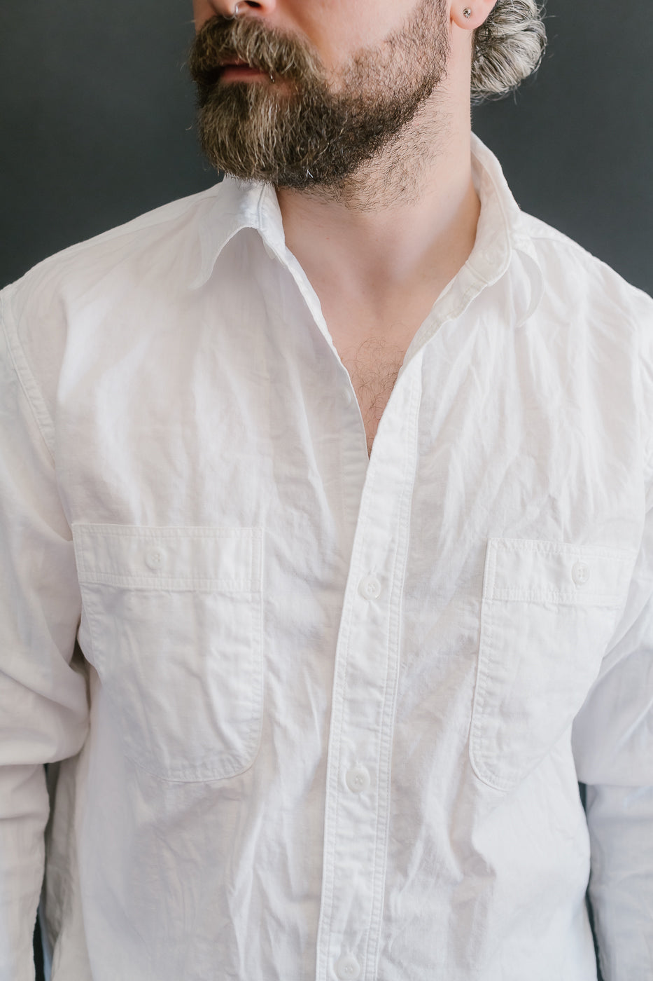01-8270-69 - Lightweight Chambray Work Shirt - White