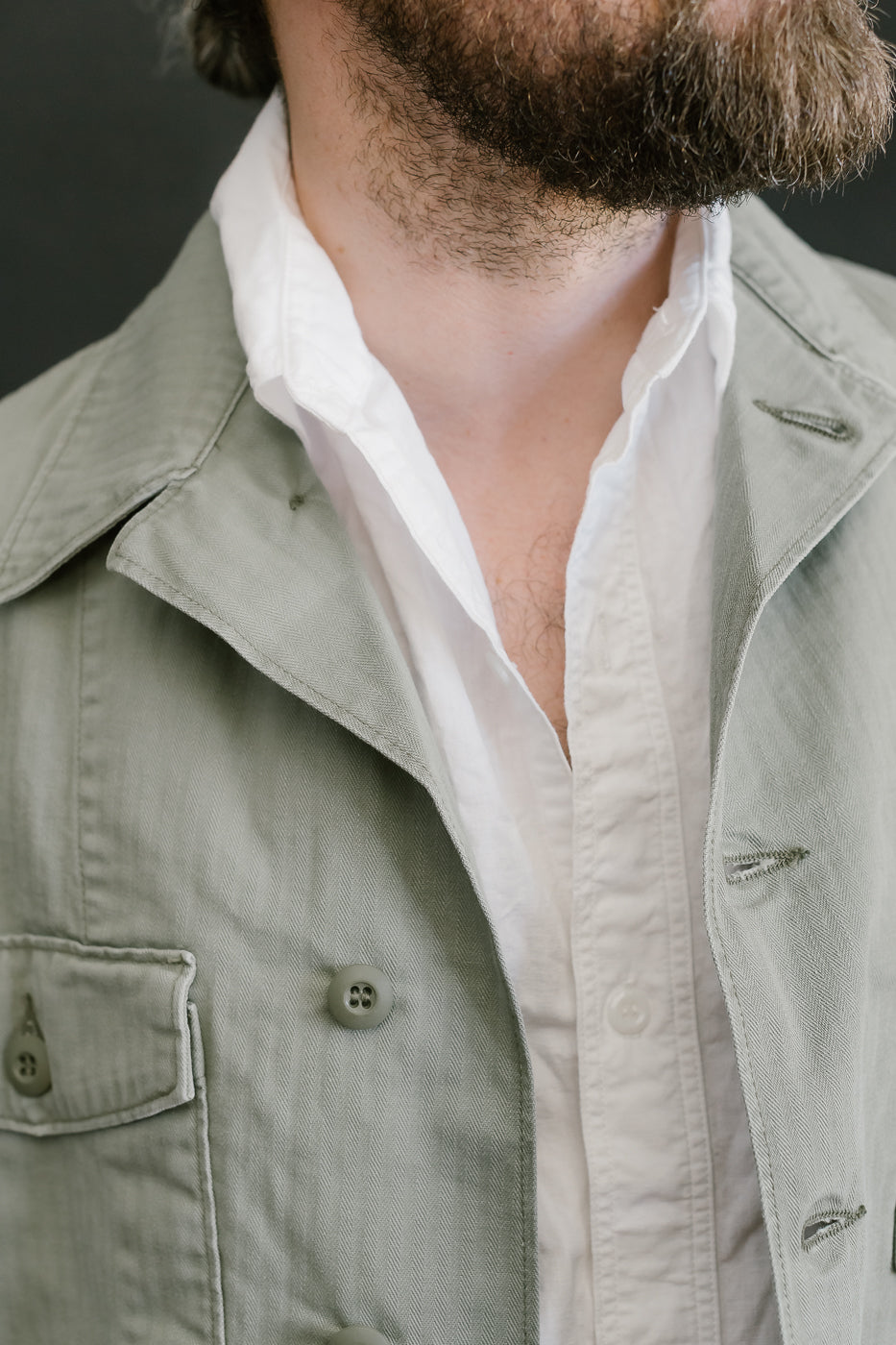 01-8346-16 - 4-Pocket Fatigue Shirt Herringbone Twill - Green