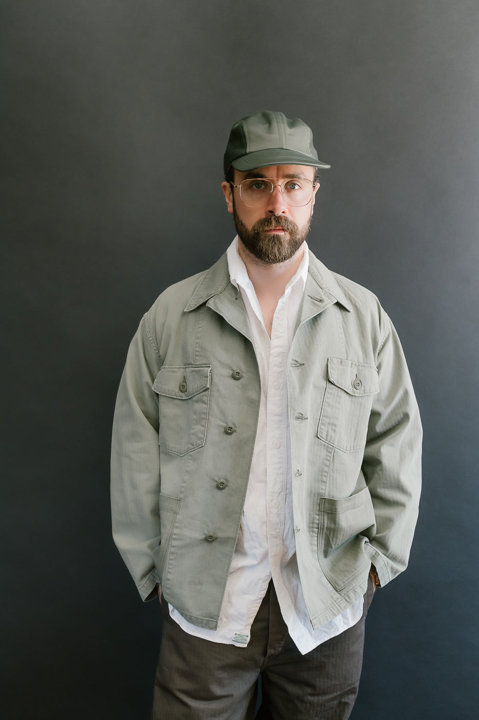 01-8346-16 - 4-Pocket Fatigue Shirt Herringbone Twill - Green