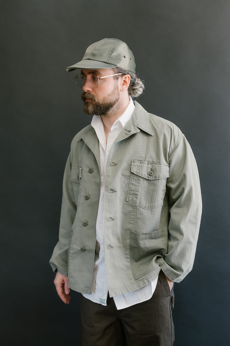 01-8346-16 - 4-Pocket Fatigue Shirt Herringbone Twill - Green