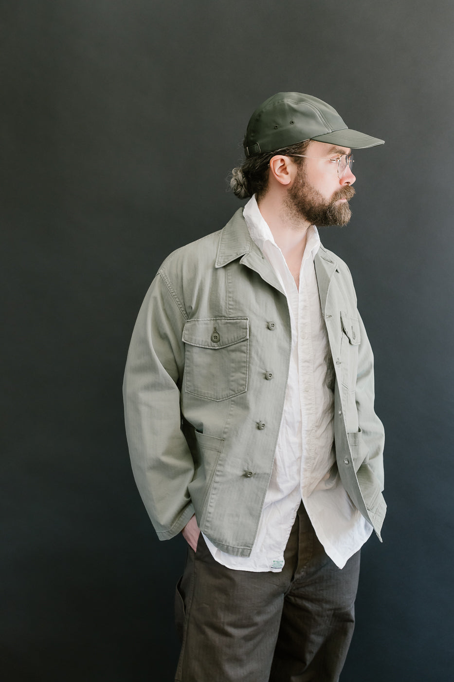 01-8346-16 - 4-Pocket Fatigue Shirt Herringbone Twill - Green