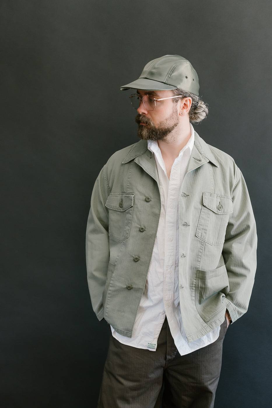 01-8346-16 - 4-Pocket Fatigue Shirt Herringbone Twill - Green