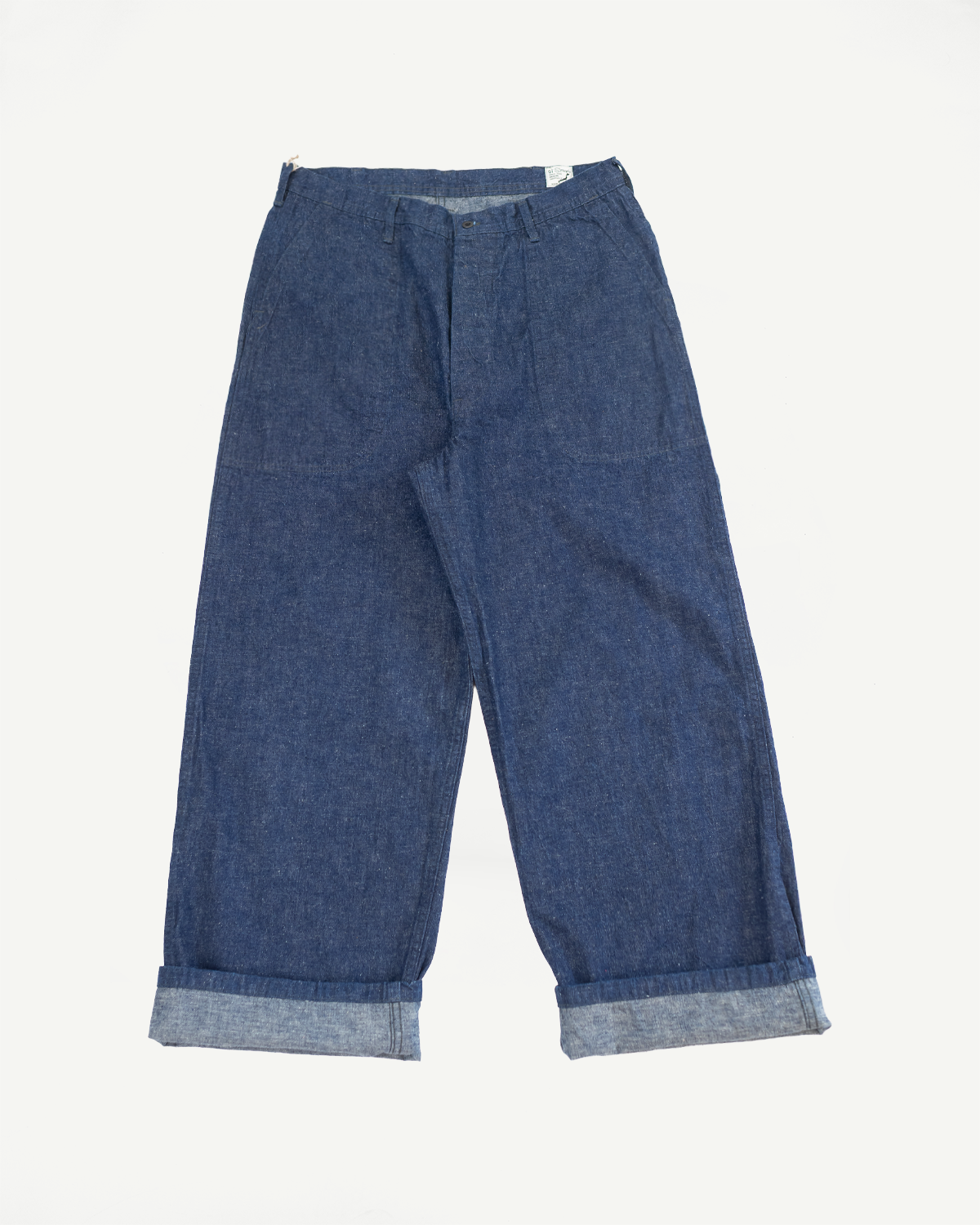 01-V5130-81 - US Navy Denim Wide Fit Selvedge Utility Pants - Indigo OW