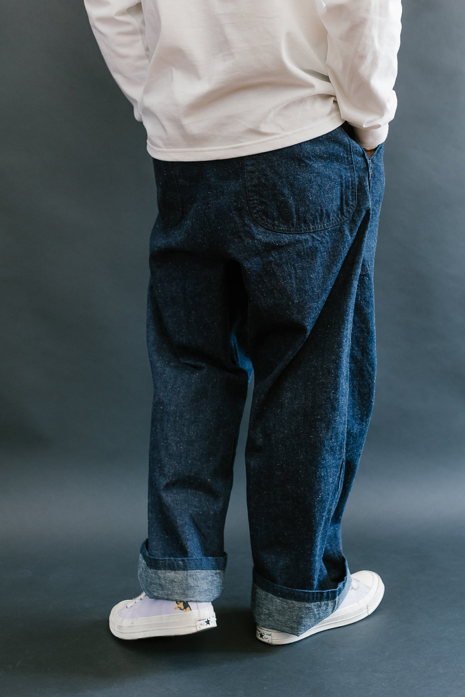 01-V5130-81 - US Navy Denim Wide Fit Selvedge Utility Pants - Indigo OW