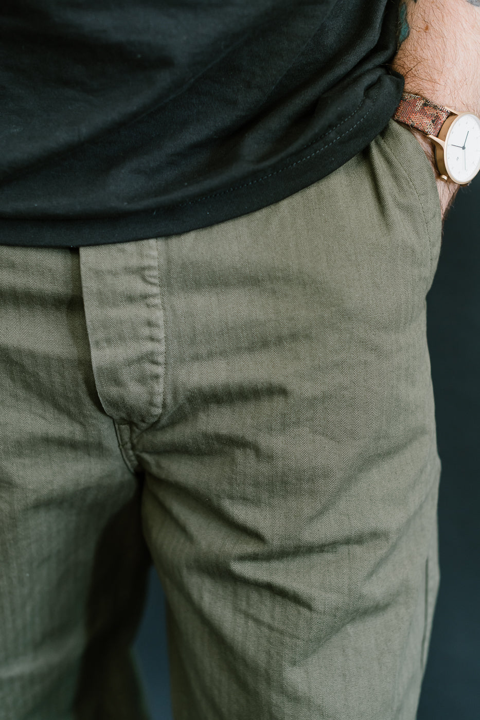 03-5011-76 - Wide French Work Pant - Army Green