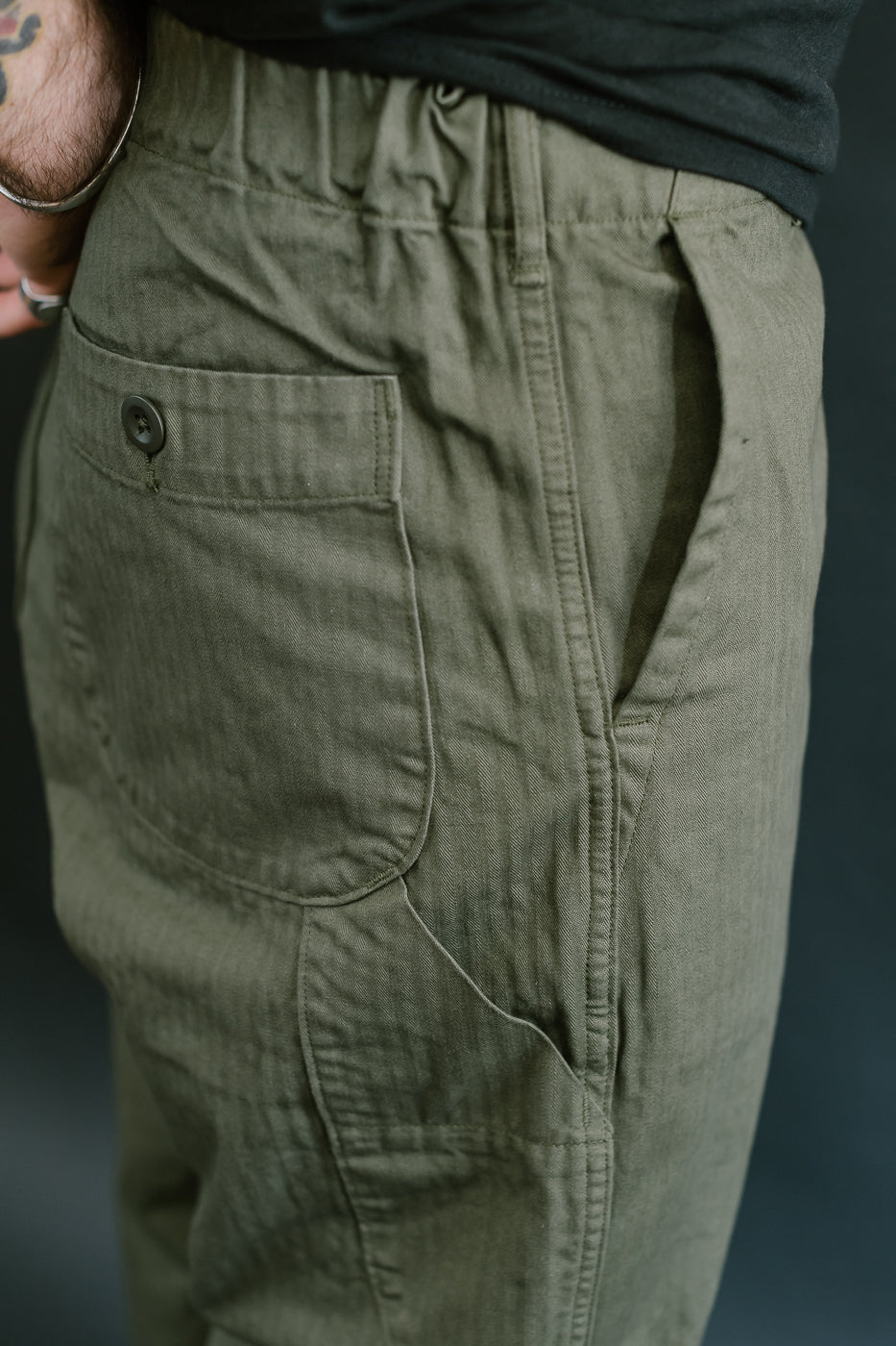 03-5011-76 - Wide French Work Pant - Army Green