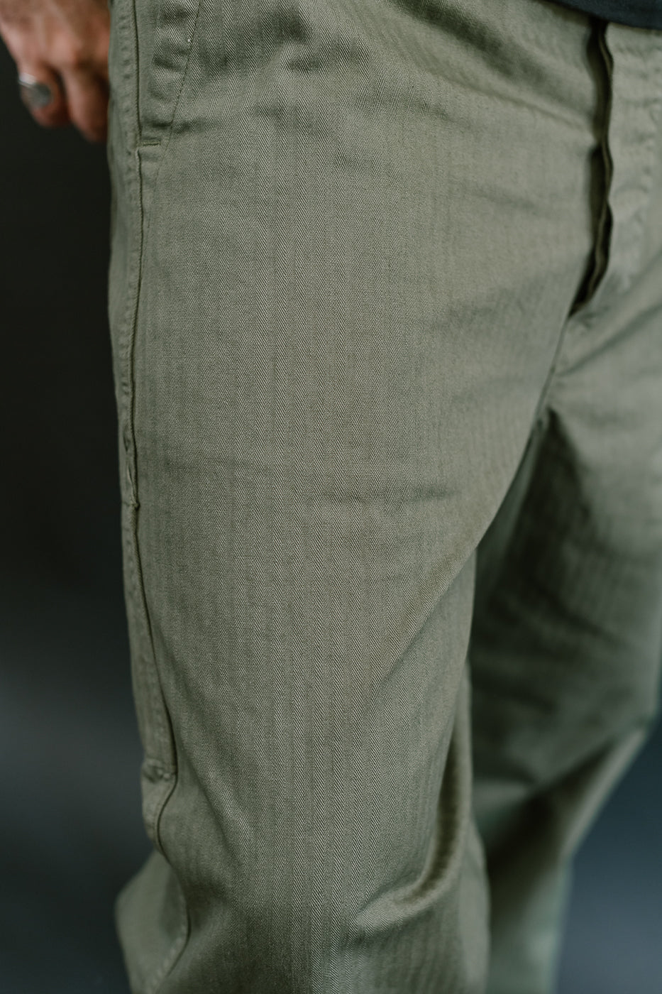 03-5011-76 - Wide French Work Pant - Army Green