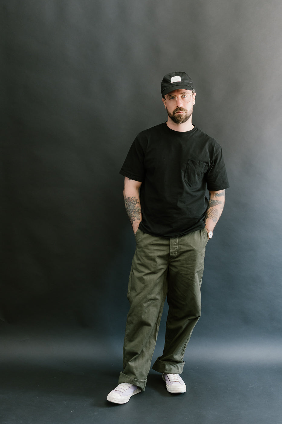 03-5011-76 - Wide French Work Pant - Army Green