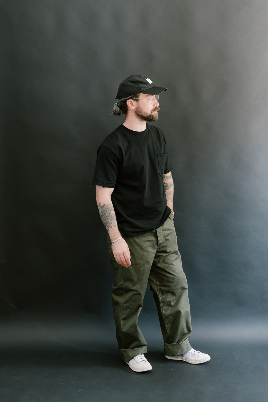 03-5011-76 - Wide French Work Pant - Army Green