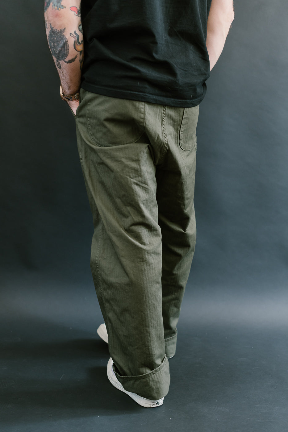 03-5011-76 - Wide French Work Pant - Army Green