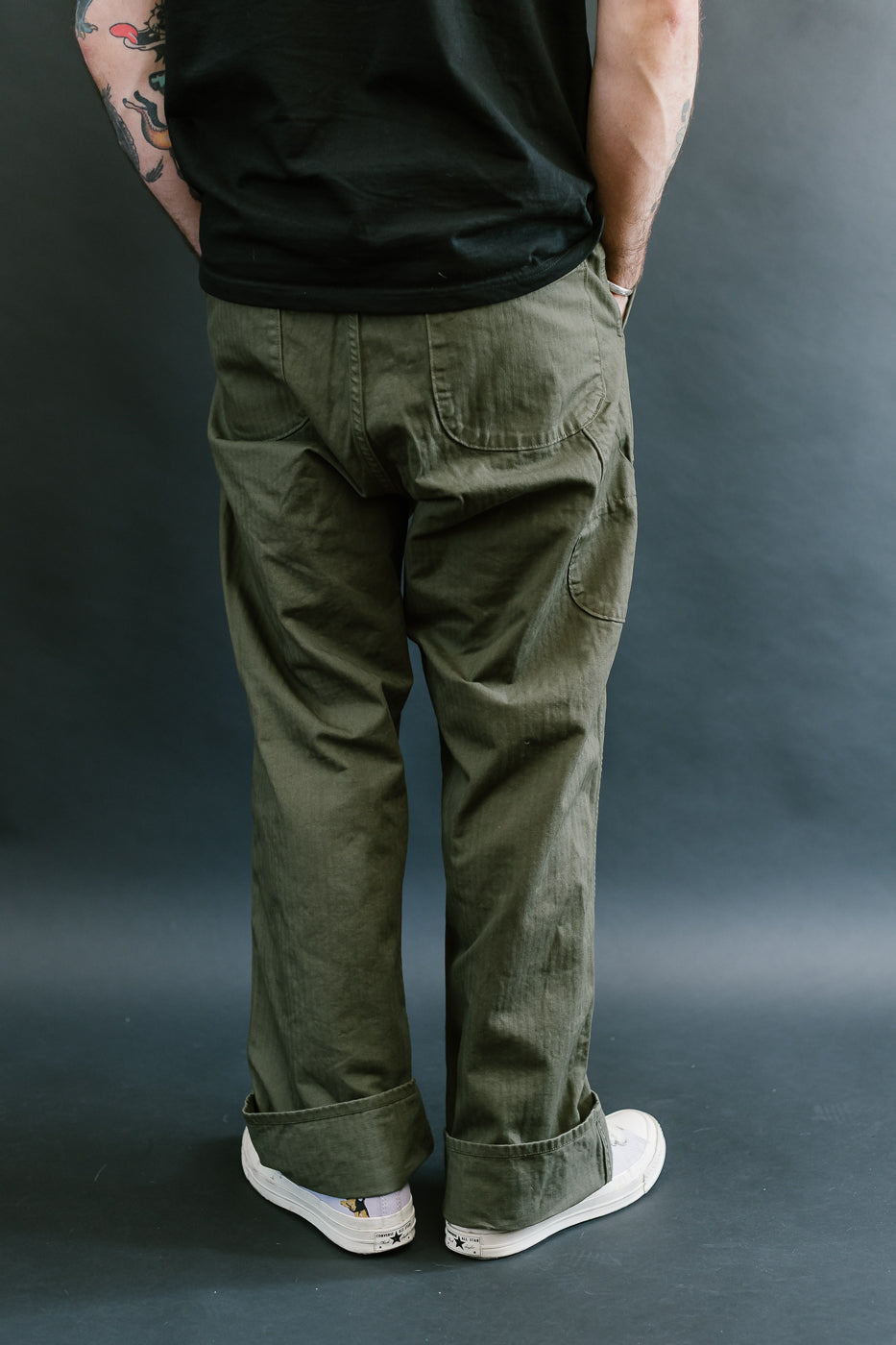03-5011-76 - Wide French Work Pant - Army Green