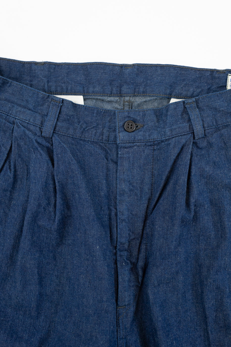 03-5021-A81 - Two Tuck Denim Wide Trousers - One Wash (Light Blue 
