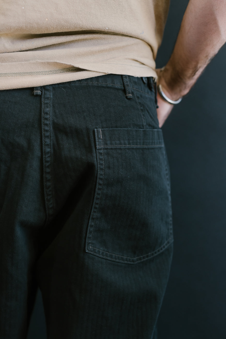 01-5103-61 - Herringbone Summer Fatigue Pants - Black