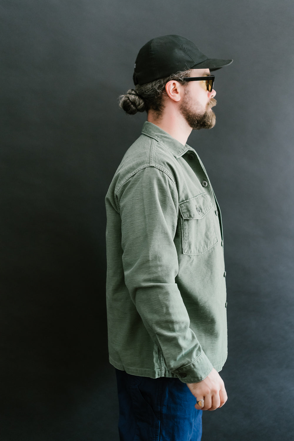03-8045-216 - Fatigue Shirt Reverse Sateen - Vintage Washed Olive
