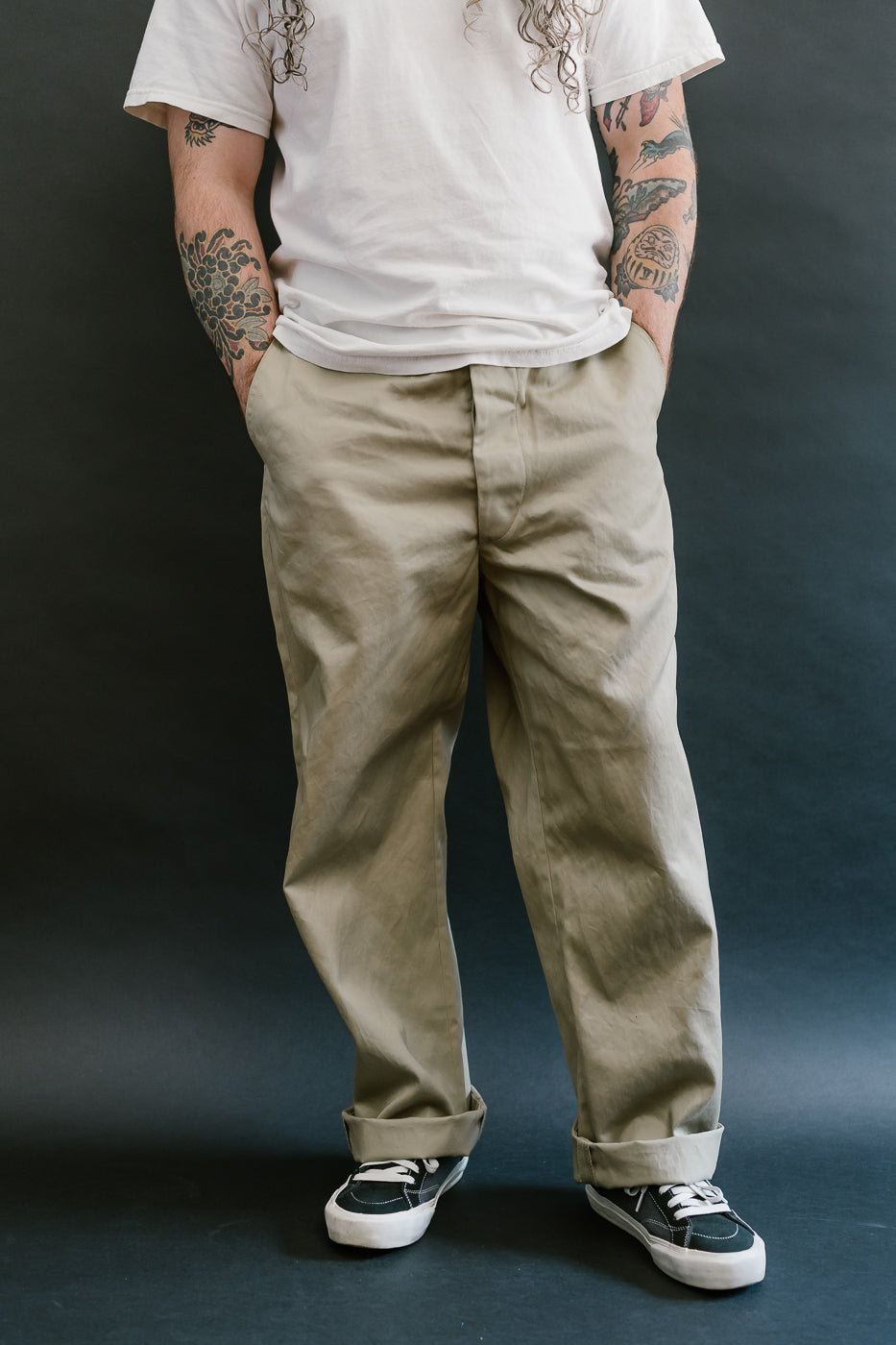 03-V5361-40 - Army Trouser Vintage Fit - Khaki