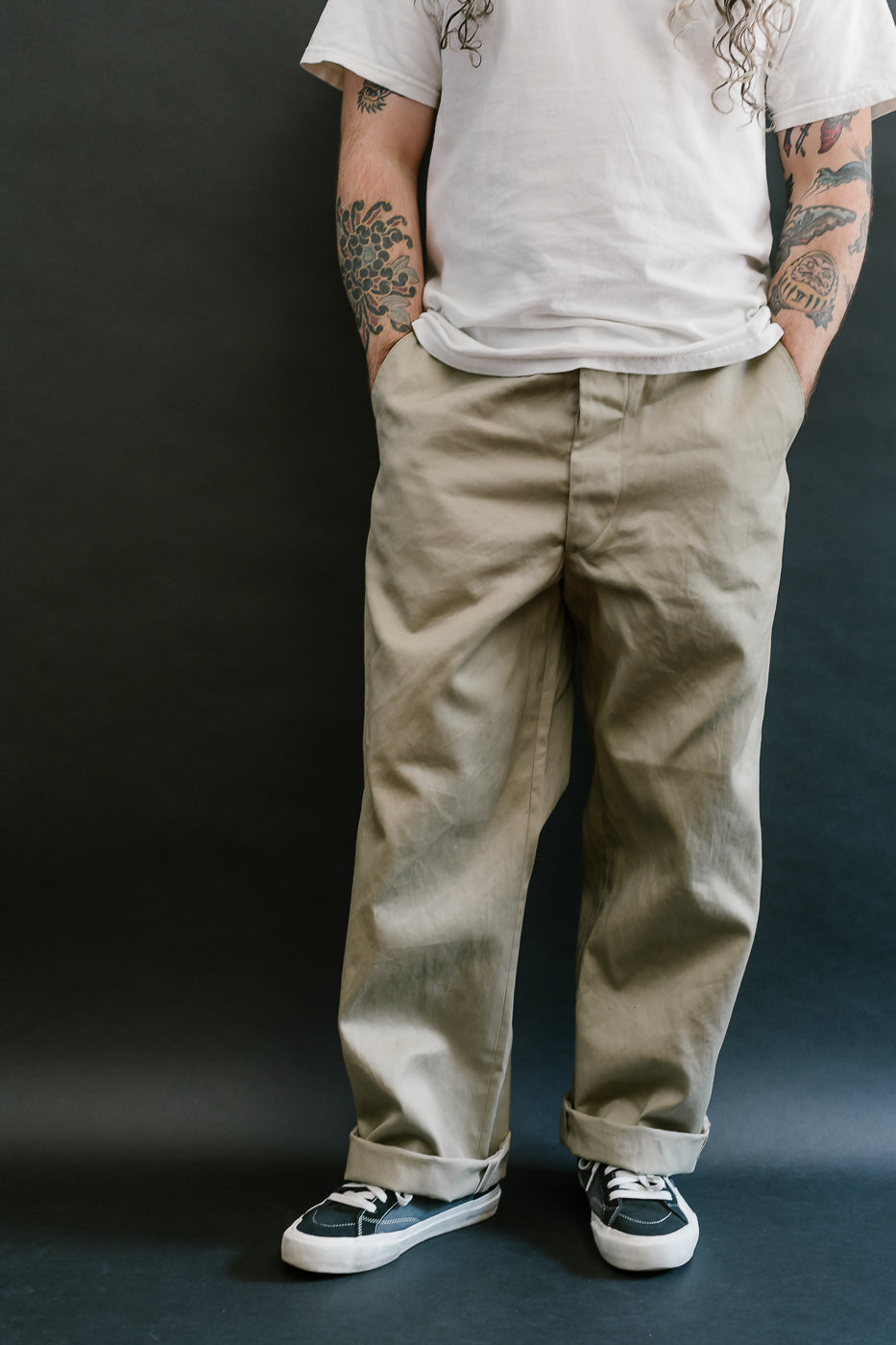 03-V5361-40 - Army Trouser Vintage Fit - Khaki