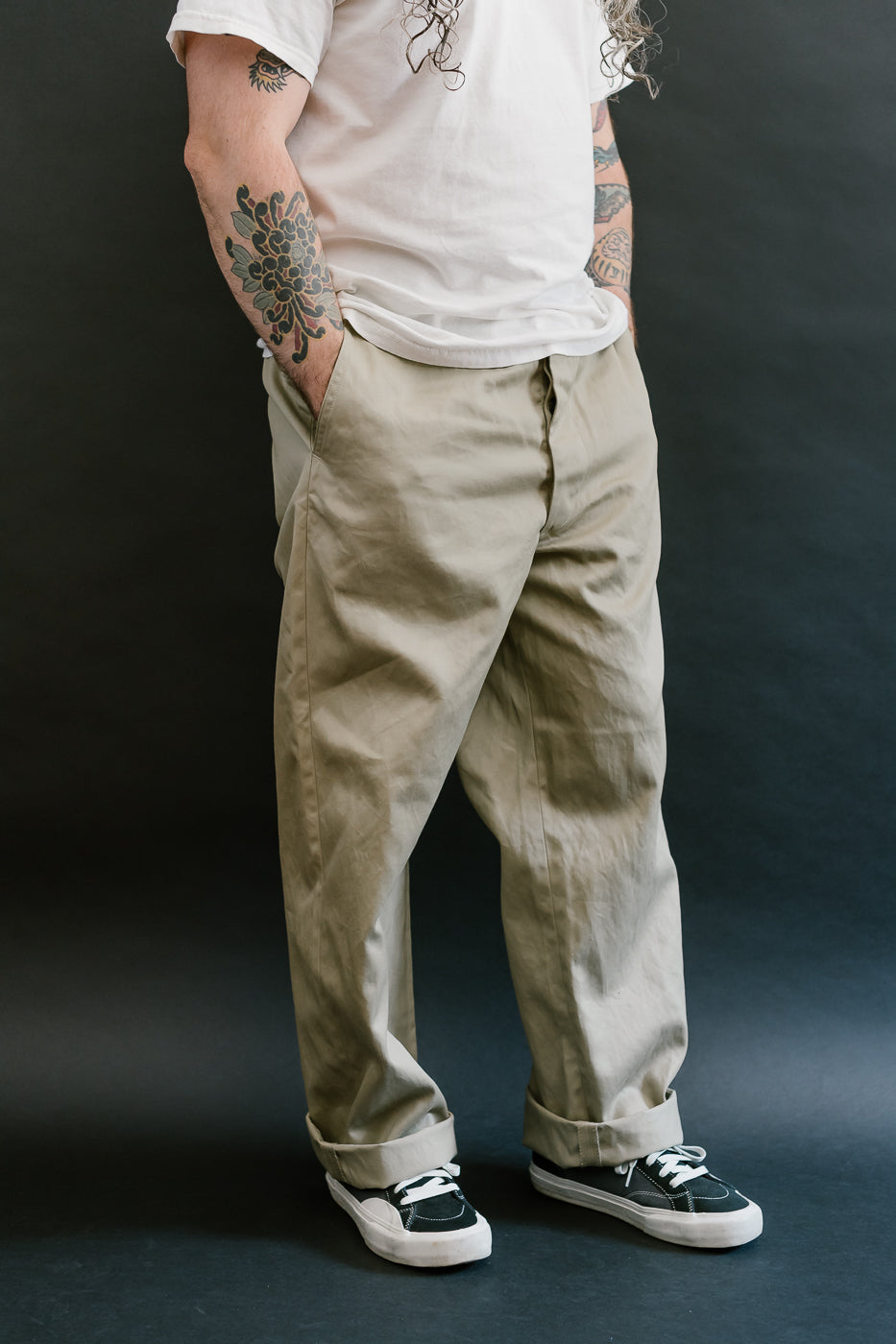 03-V5361-40 - Army Trouser Vintage Fit - Khaki