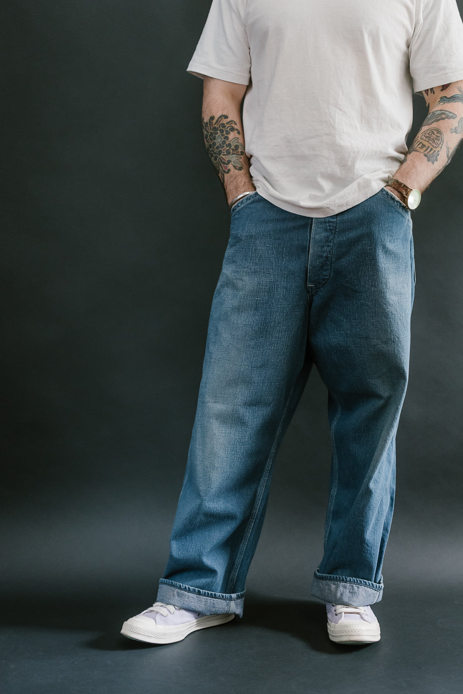 01-5126-95 - 30s Painter Pants Denim - Wide Fit - Used Wash