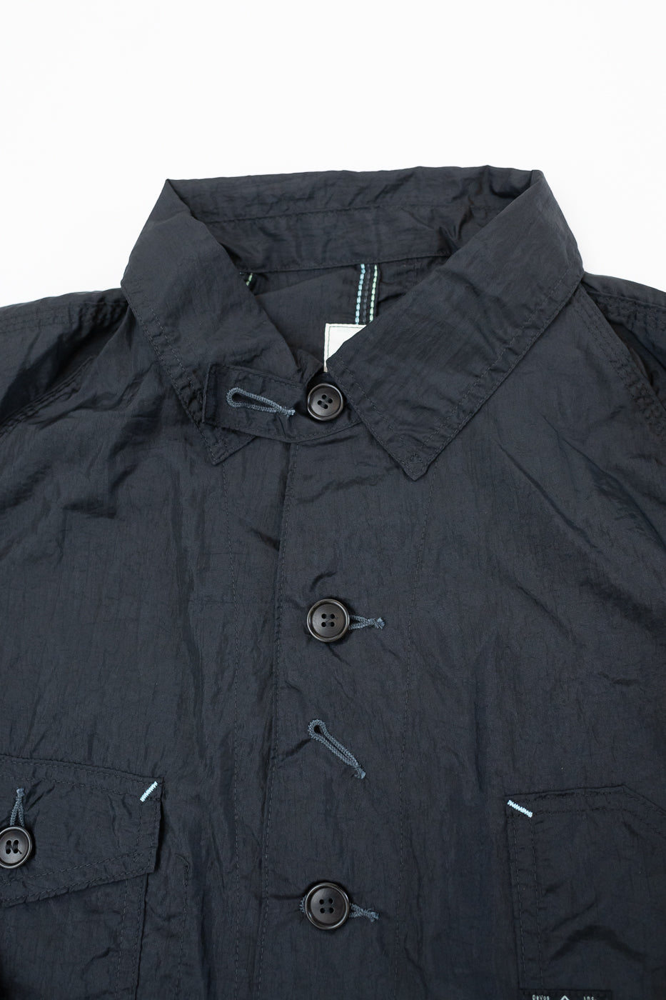 1102-CTB - Engineer's Jacket Crinkle Nylon Taffeta - Black