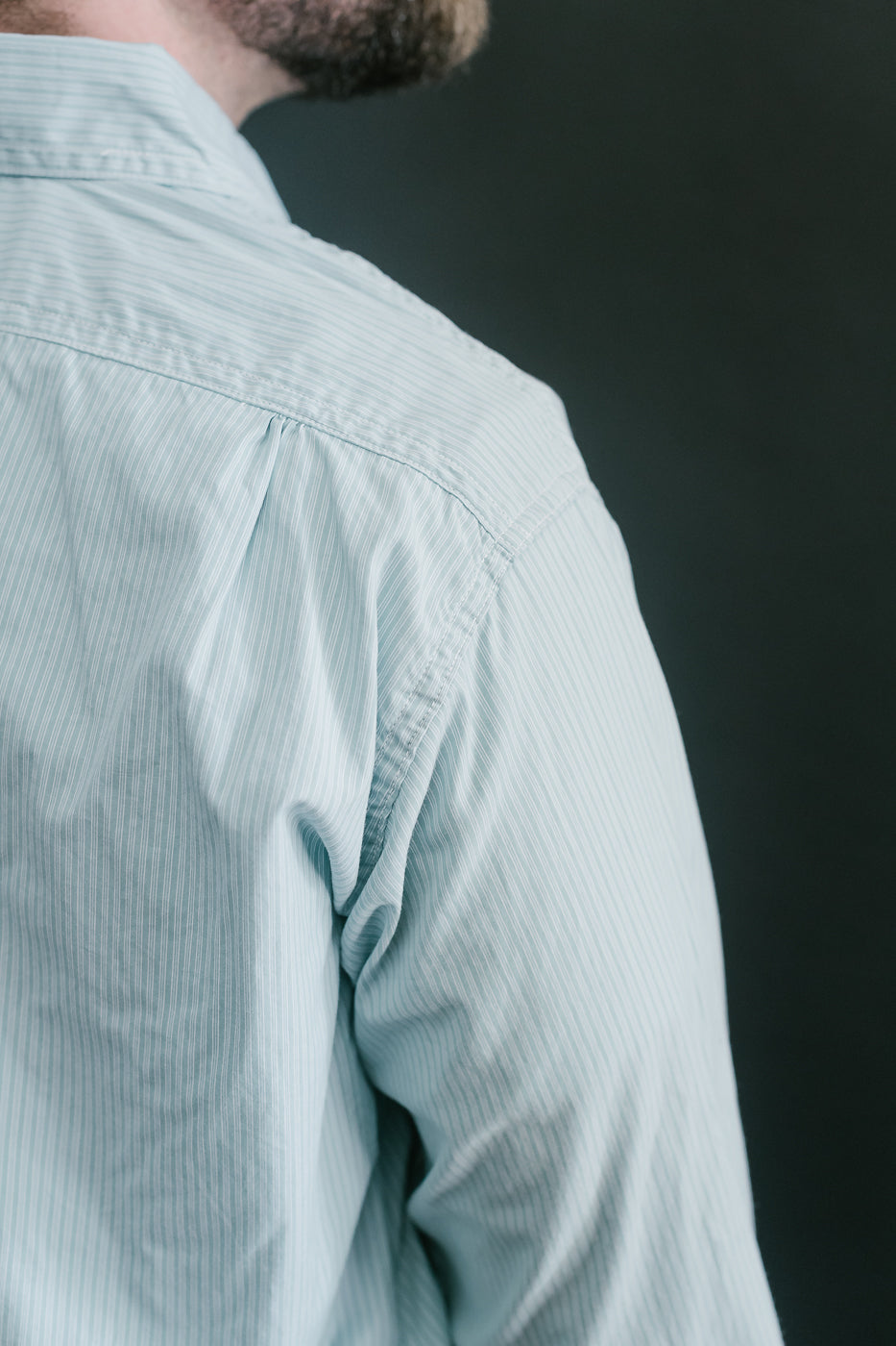 1201C-SSG - No. 1 Shirt Stripe Shirting MV - Green