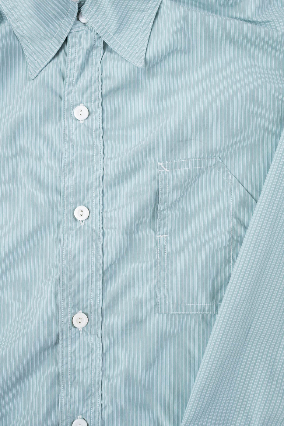 1201C-SSG - No. 1 Shirt Stripe Shirting MV - Green