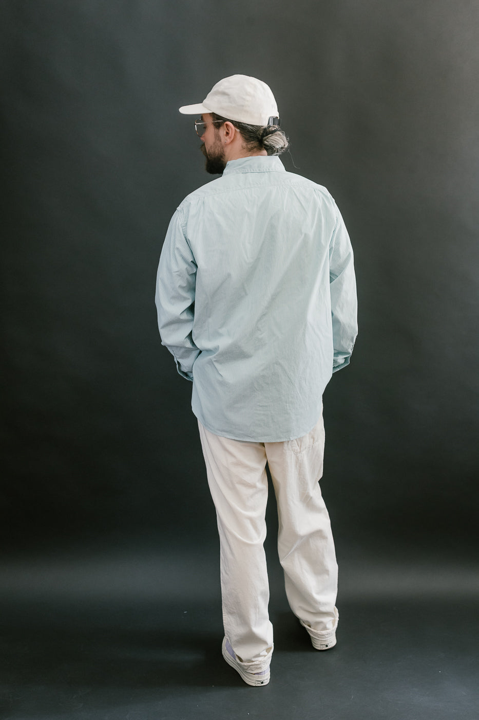 1201C-SSG - No. 1 Shirt Stripe Shirting MV - Green