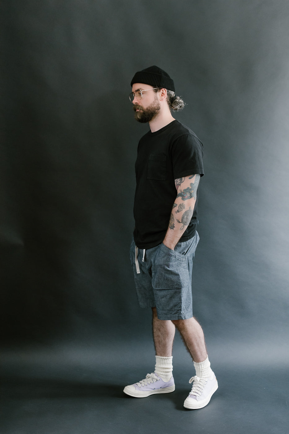 2323E-MC - E-Z Dee's Shorts Medium Weight Chambray - Indigo