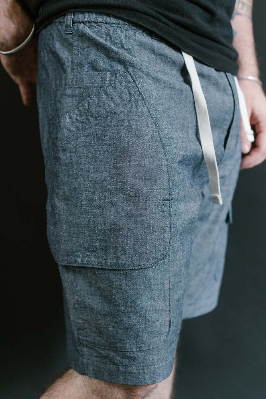2323E-MC - E-Z Dee's Shorts Medium Weight Chambray - Indigo
