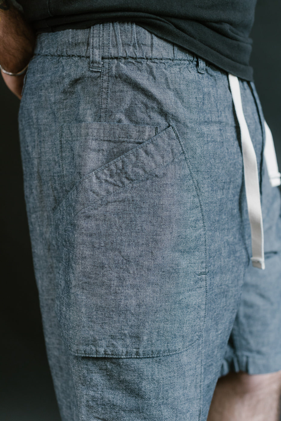 2323E-MC - E-Z Dee's Shorts Medium Weight Chambray - Indigo