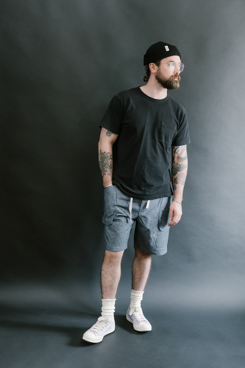2323E-MC - E-Z Dee's Shorts Medium Weight Chambray - Indigo