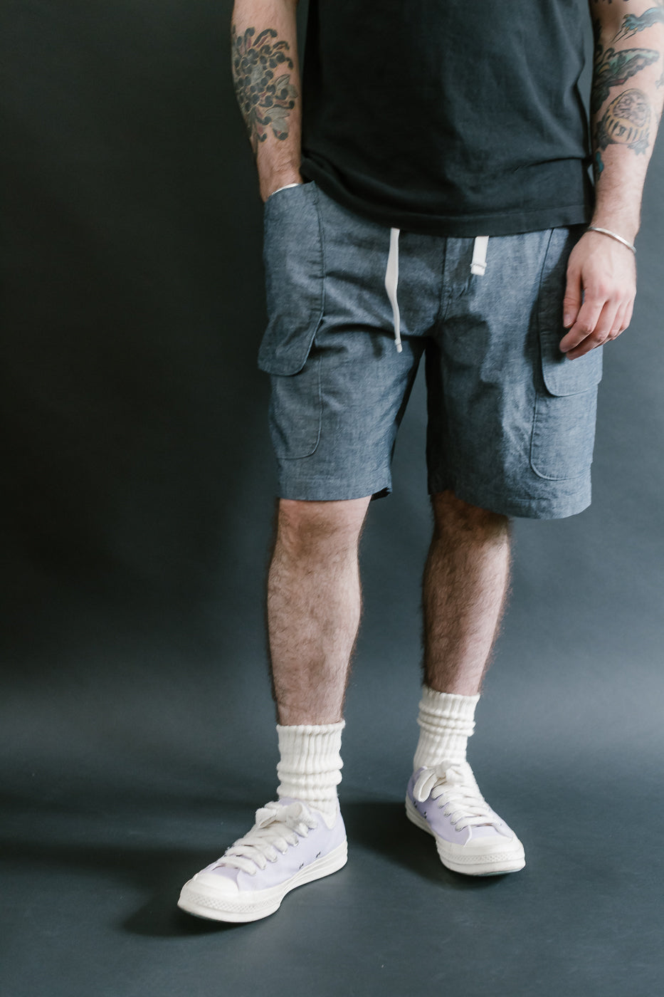 2323E-MC - E-Z Dee's Shorts Medium Weight Chambray - Indigo