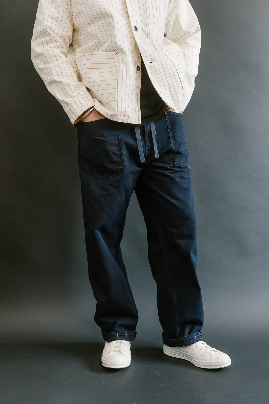 3313-DRI - E-Z Army-Navy Pants 2 Ripstop Dobby - Indigo Deep Wash