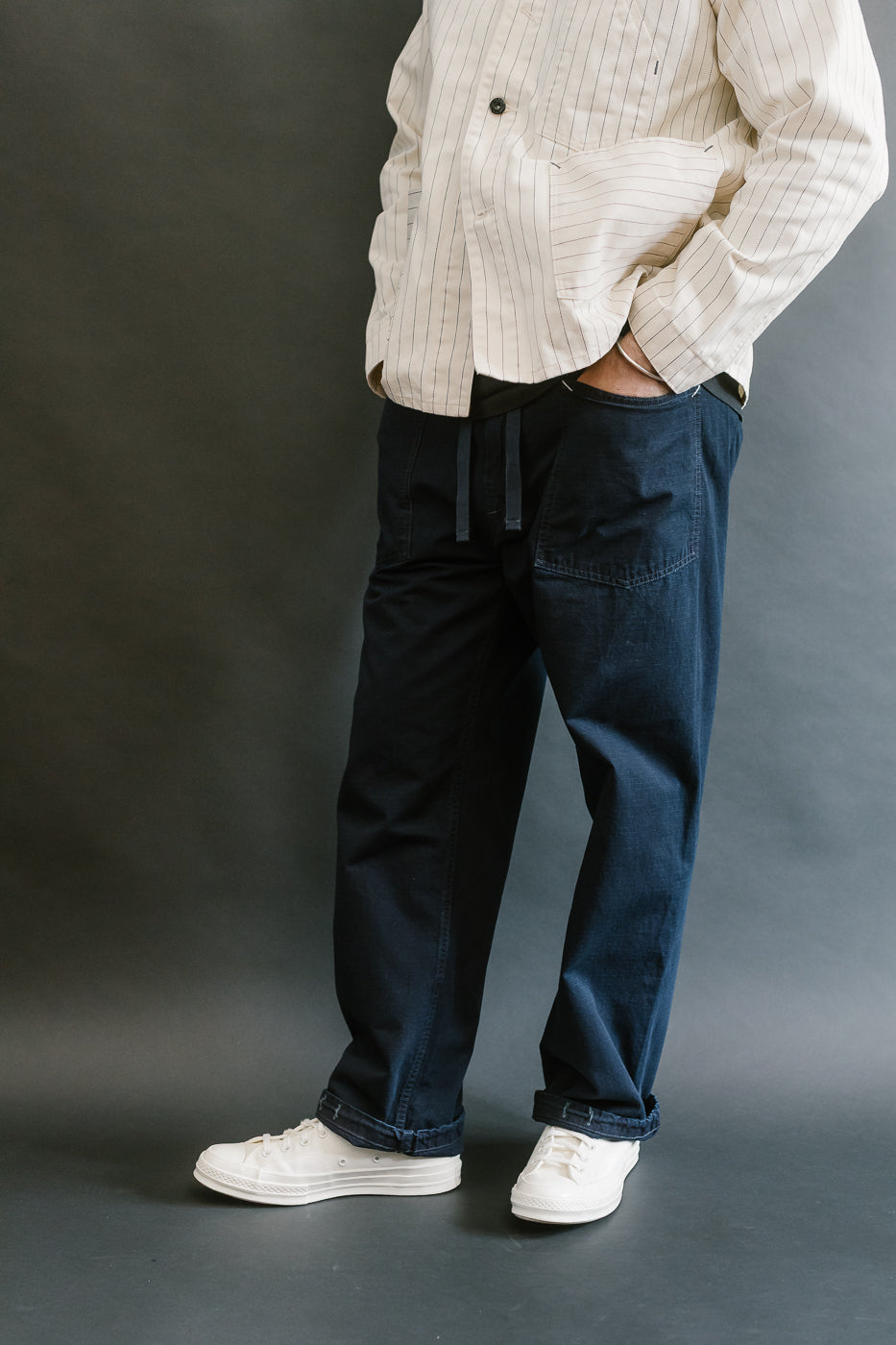 3313-DRI - E-Z Army-Navy Pants 2 Ripstop Dobby - Indigo Deep Wash