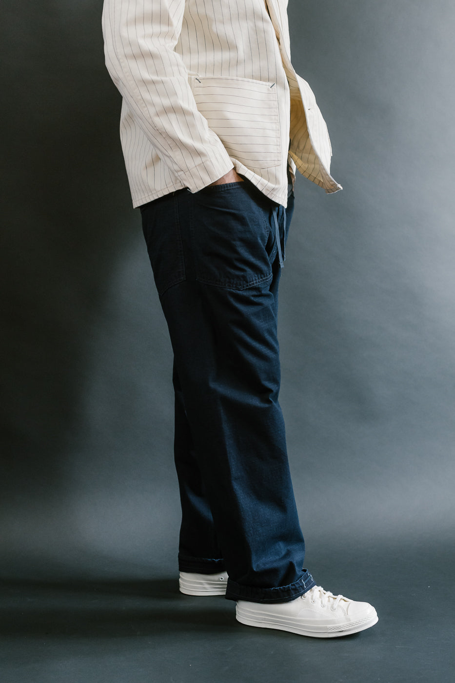 3313-DRI - E-Z Army-Navy Pants 2 Ripstop Dobby - Indigo Deep Wash